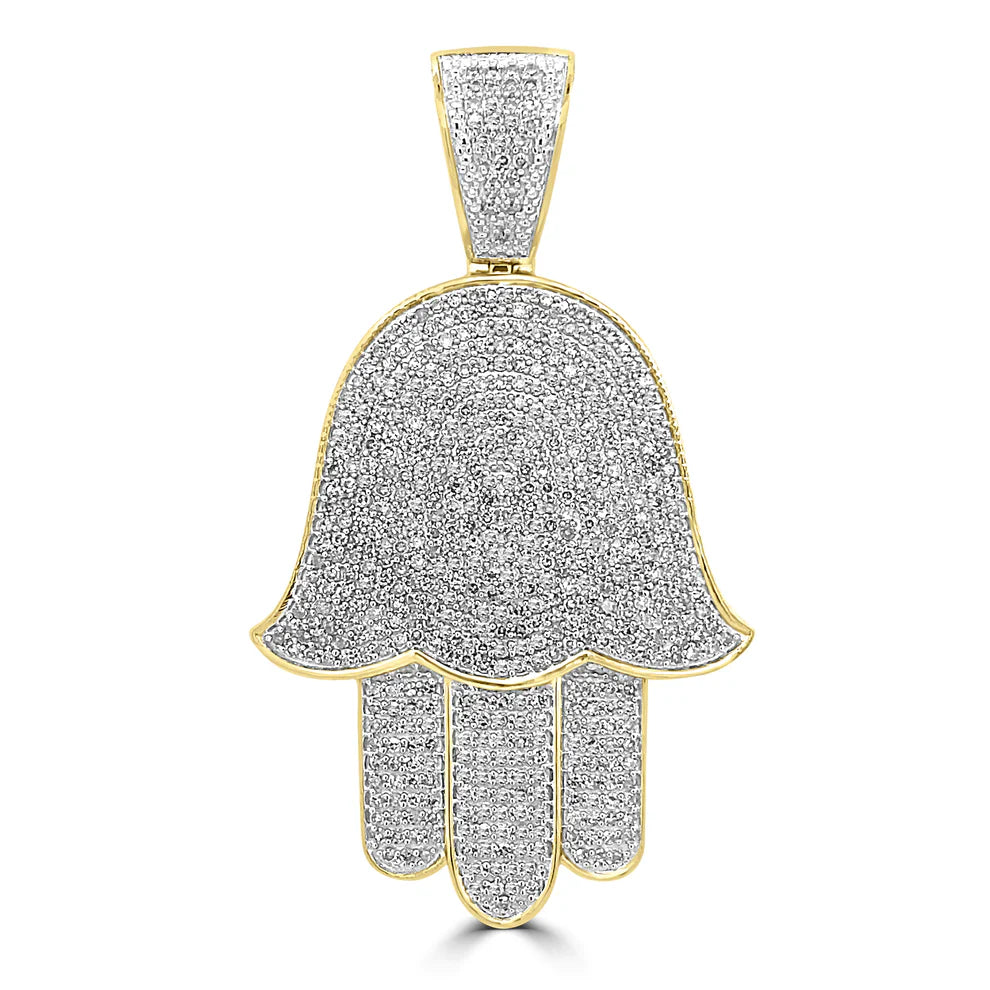 Hamsa Pendant - Yellow Gold Diamond | 2.17CTW | 10K