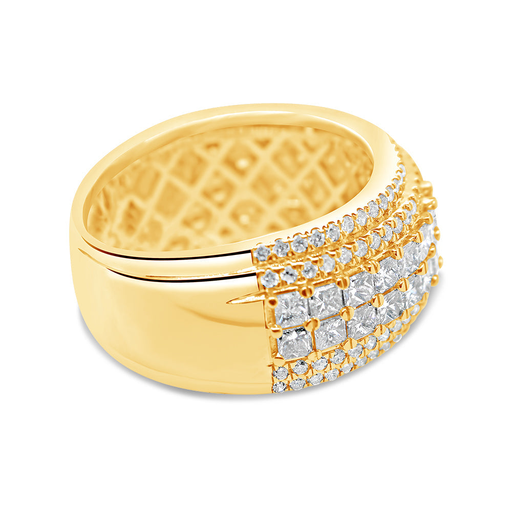 Gold Princess Cut Diamond Ring | 14K | 3.58 CTW