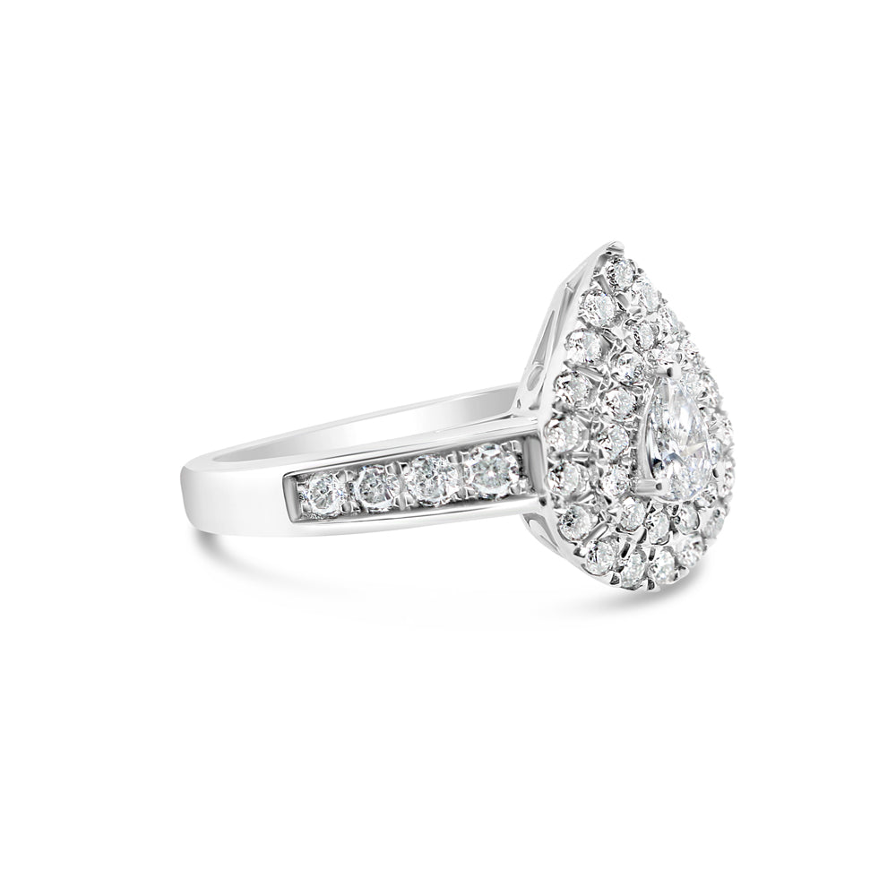 Gold Diamond Tear Drop/Pear Engagement Ring | 14K | 0.87 CTW