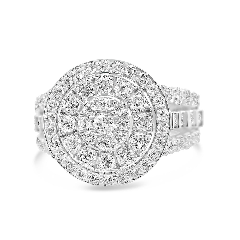 Gold Diamond Big Round Engagement Ring | 10K | 2.00 CTW