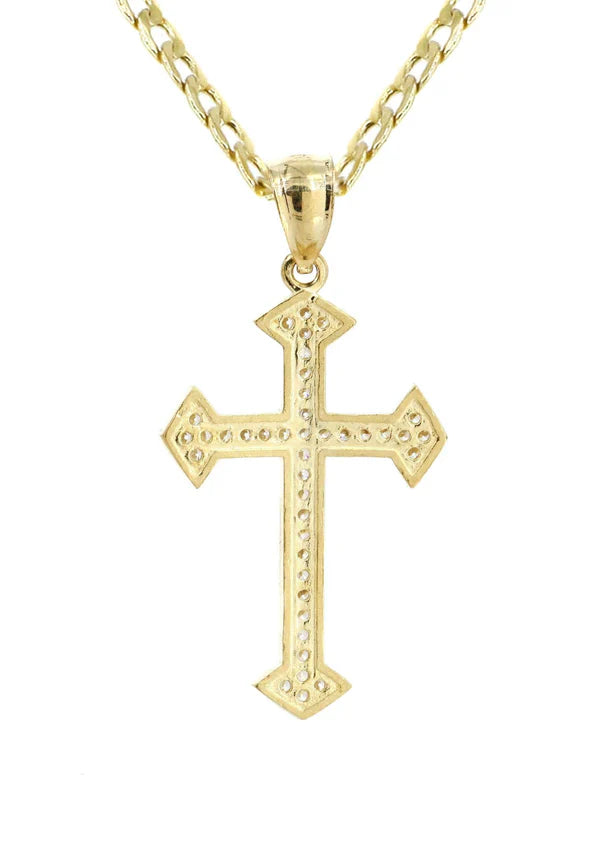 10K Gold Cross Necklace For Men | 4.23 Grams