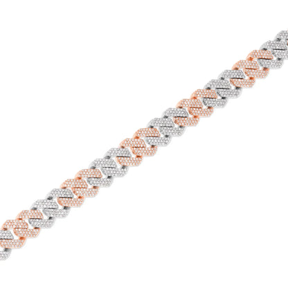 10K Gold Two Tone Diamond Cuban Bracelet | 8.5MM | 3 Color Option Available |