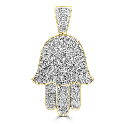 Hamsa Pendant - Yellow Gold Diamond | 2.17CTW | 10K