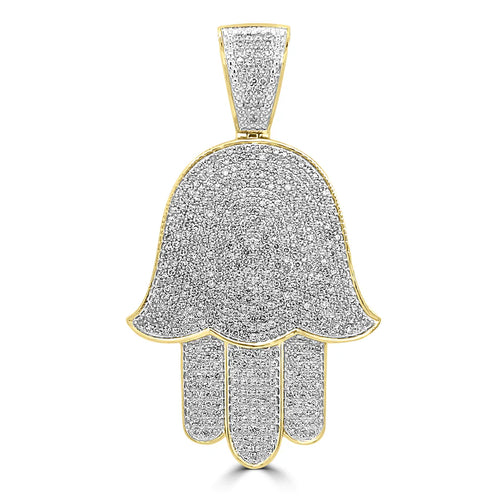 Hamsa Pendant - Yellow Gold Diamond | 2.17CTW | 10K