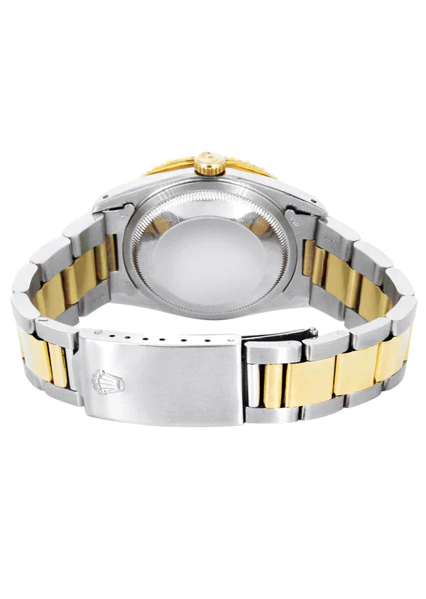 Diamond Gold Rolex Datejust Watch 16233 | 36MM | Full Diamond Dial | Stainless Steel | Oyster Band