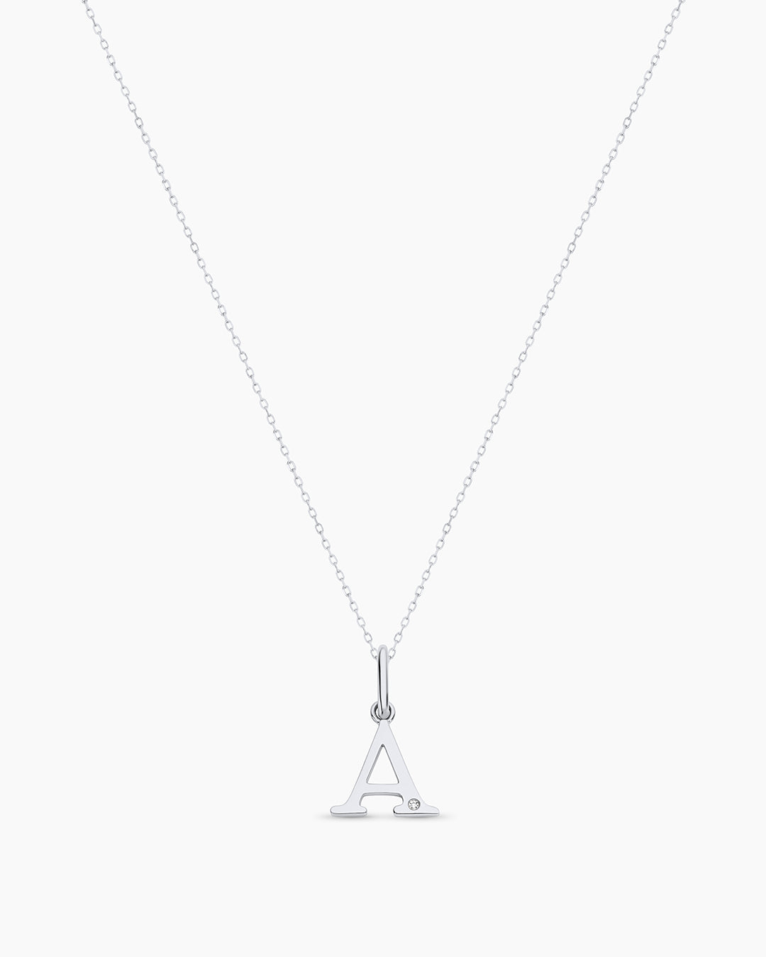 Diamond Vintage Alphabet Charm Necklace