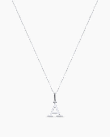 Diamond Vintage Alphabet Charm Necklace
