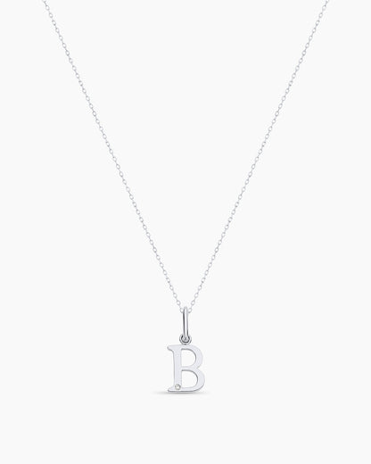 Diamond Vintage Alphabet Charm Necklace