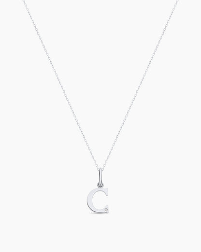 Diamond Vintage Alphabet Charm Necklace