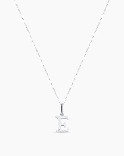 Diamond Vintage Alphabet Charm Necklace