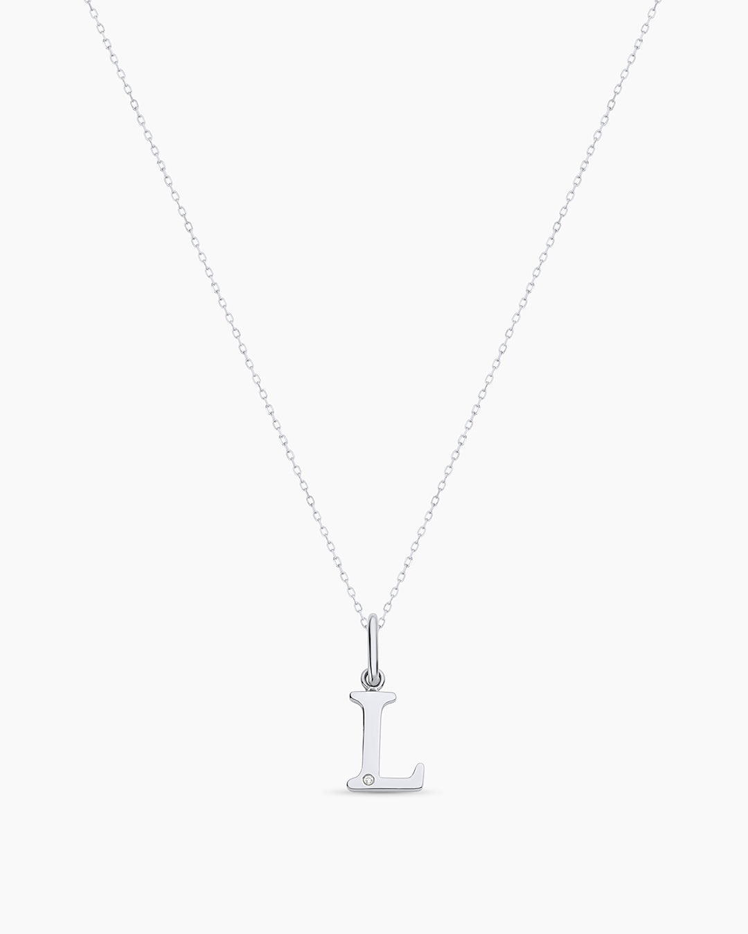 Diamond Vintage Alphabet Charm Necklace