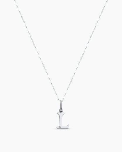 Diamond Vintage Alphabet Charm Necklace