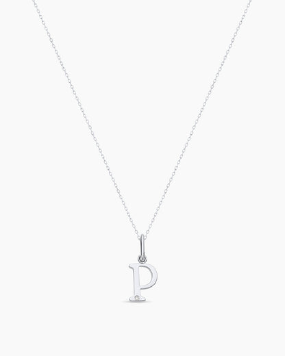 Diamond Vintage Alphabet Charm Necklace