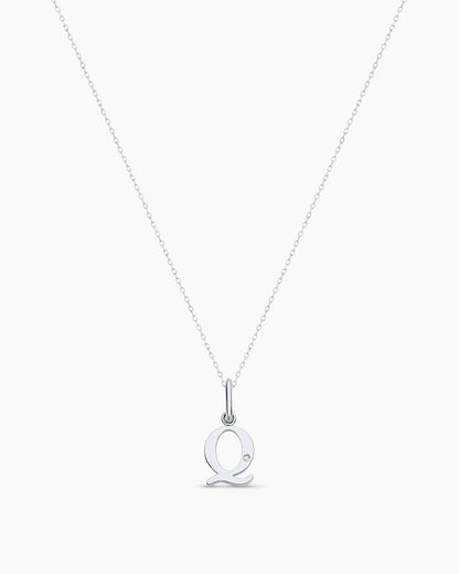 Diamond Vintage Alphabet Charm Necklace
