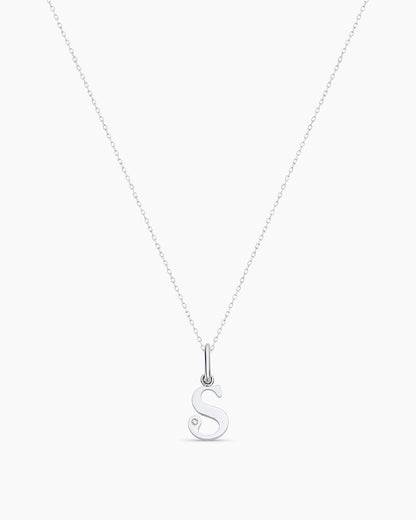 Diamond Vintage Alphabet Charm Necklace