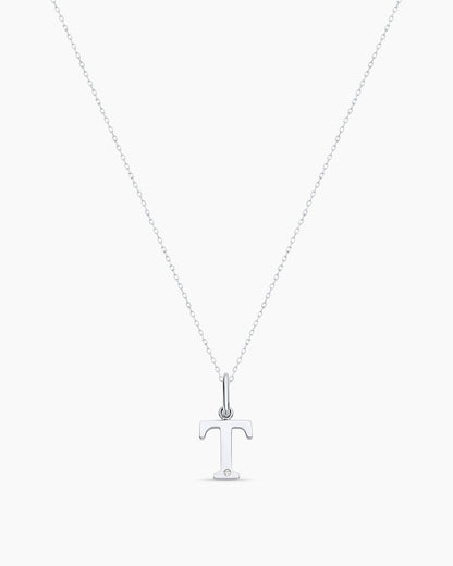 Diamond Vintage Alphabet Charm Necklace