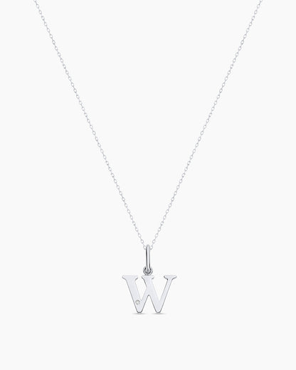 Diamond Vintage Alphabet Charm Necklace