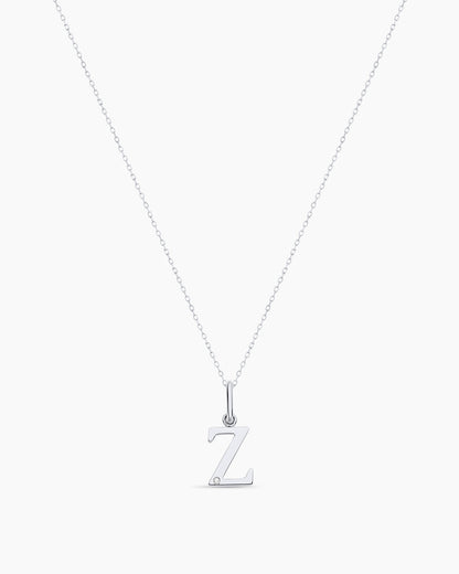 Diamond Vintage Alphabet Charm Necklace