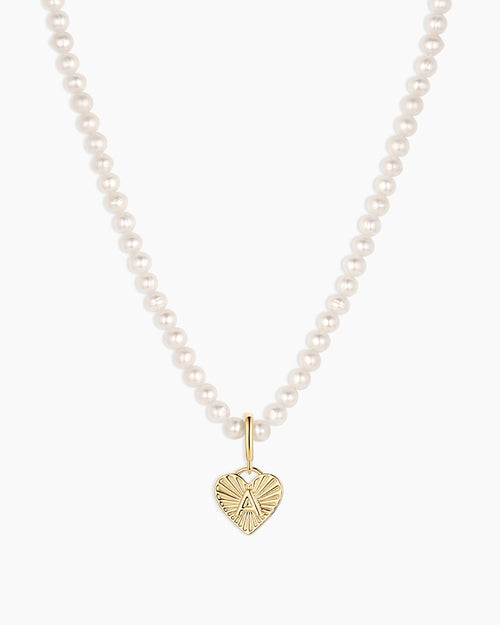 Vintage Heart Alphabet Charm Necklace