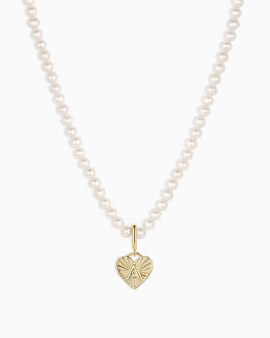 Vintage Heart Alphabet Charm Necklace