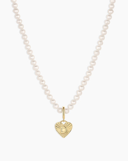 Vintage Heart Alphabet Charm Necklace