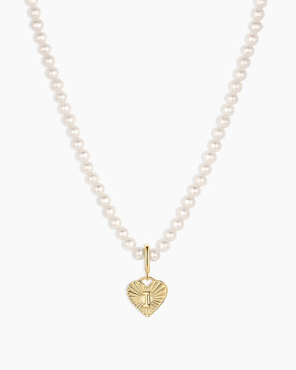 Vintage Heart Alphabet Charm Necklace
