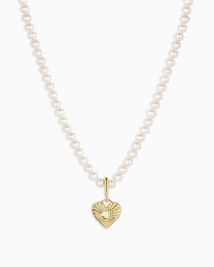 Vintage Heart Alphabet Charm Necklace