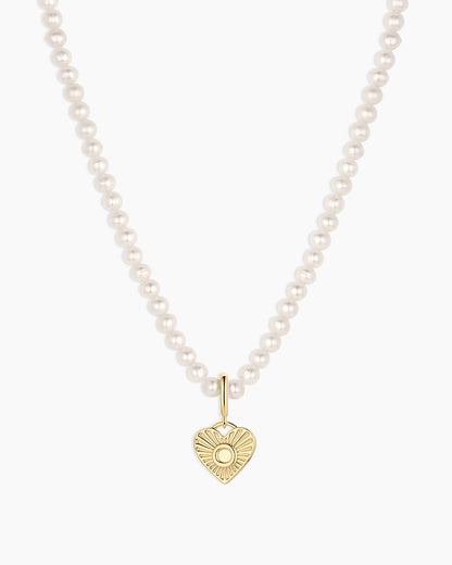 Vintage Heart Alphabet Charm Necklace