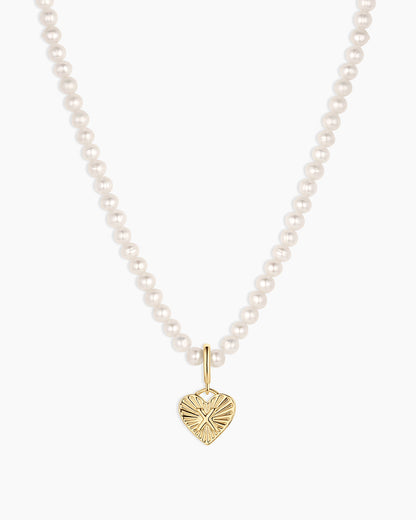 Vintage Heart Alphabet Charm Necklace