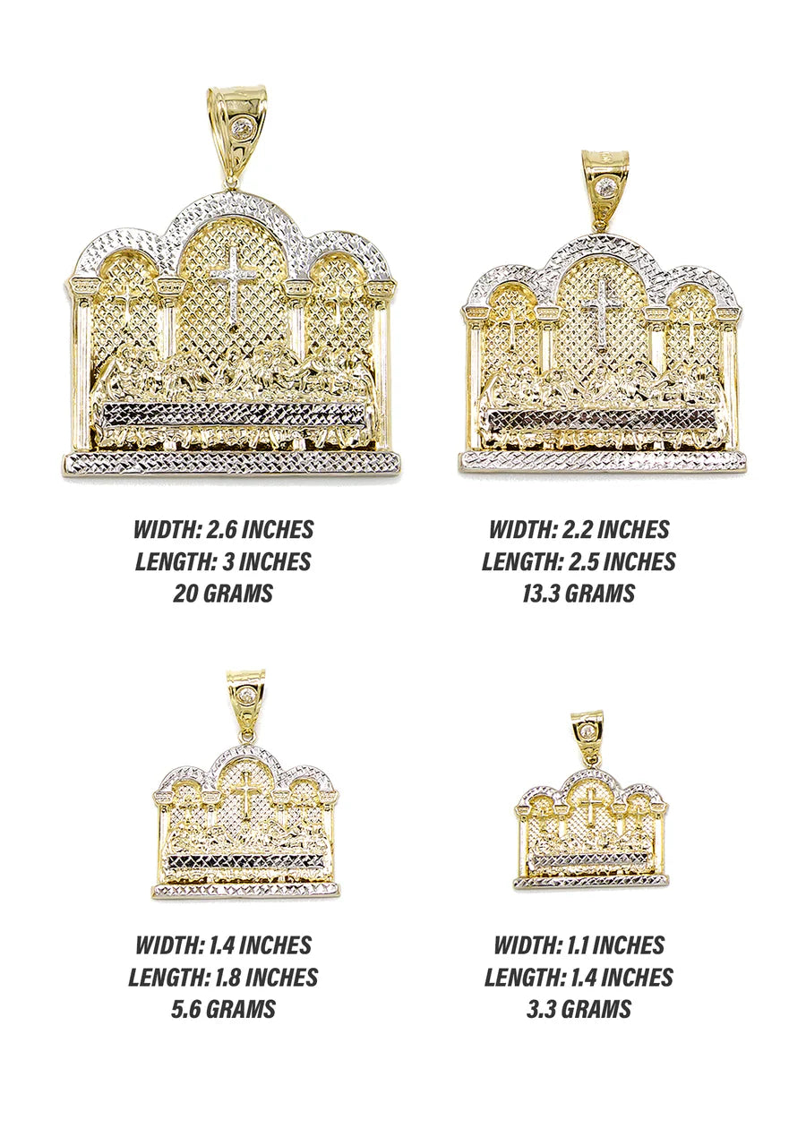 Gold Last Supper Pendant - Yellow Gold | Customizable Size | 10K