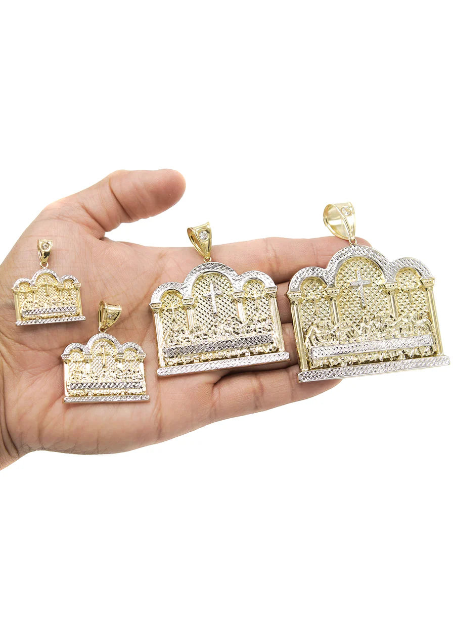 Gold Last Supper Pendant - Yellow Gold | Customizable Size | 10K