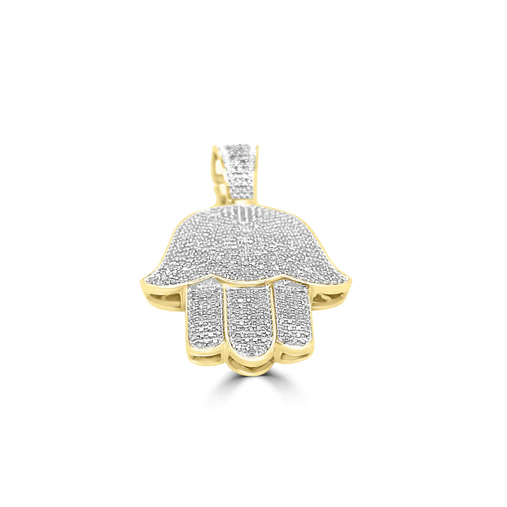 Hamsa Pendant - Yellow Gold Diamond | 2.17CTW | 10K