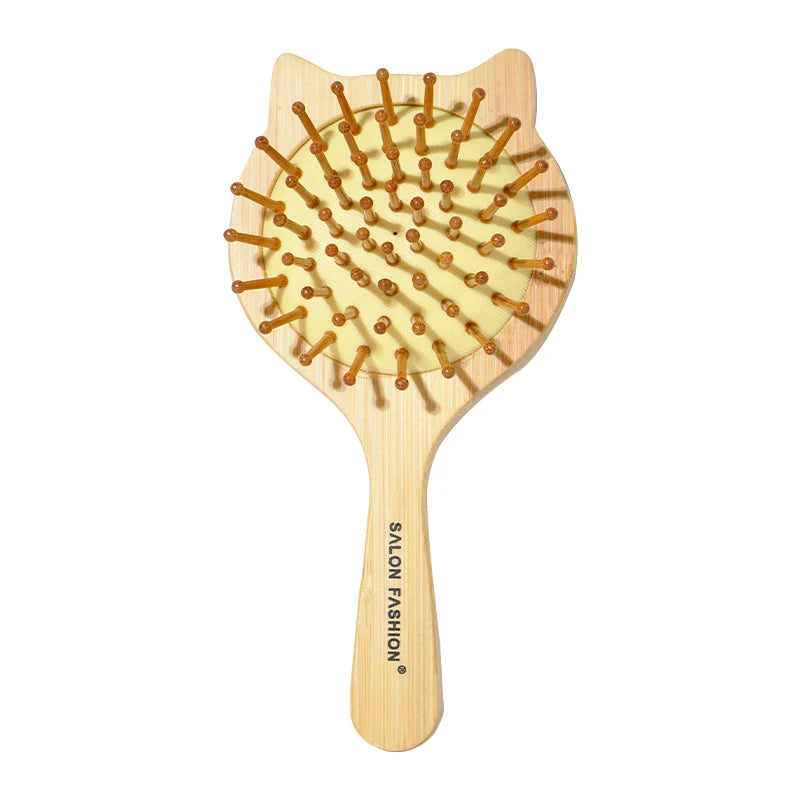 Bamboo Anti-Static Hair Brush with Scalp Massager