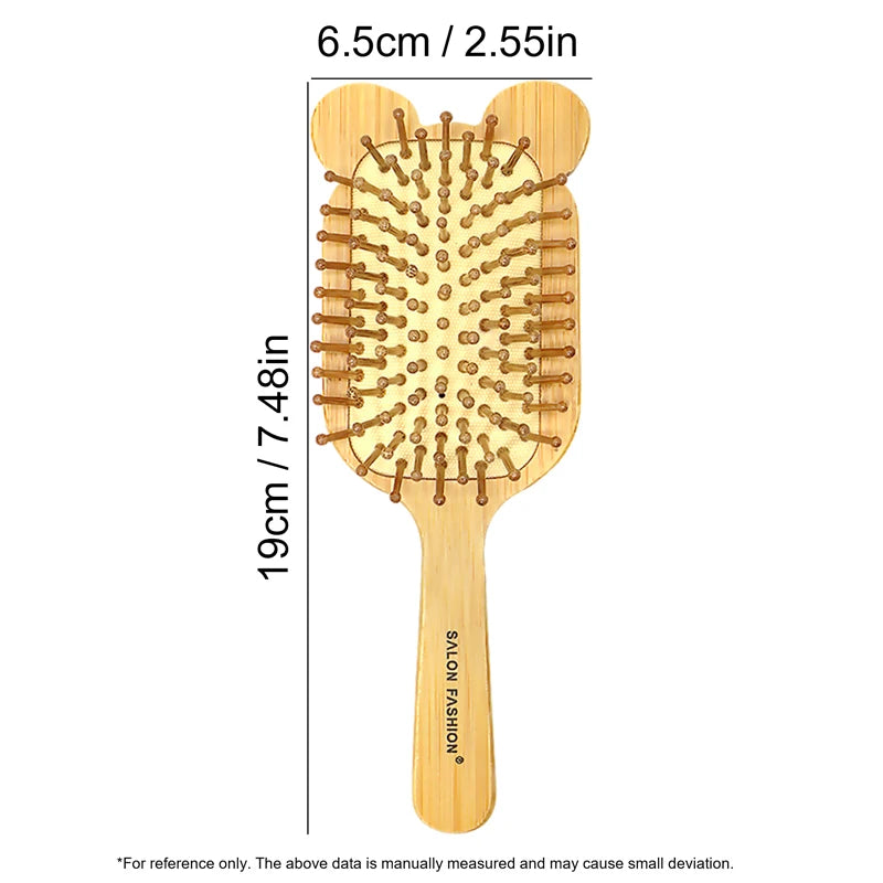 Bamboo Anti-Static Hair Brush with Scalp Massager