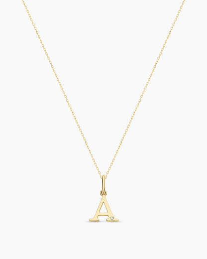 Diamond Vintage Alphabet Charm Necklace