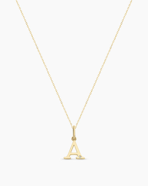 Diamond Vintage Alphabet Charm Necklace
