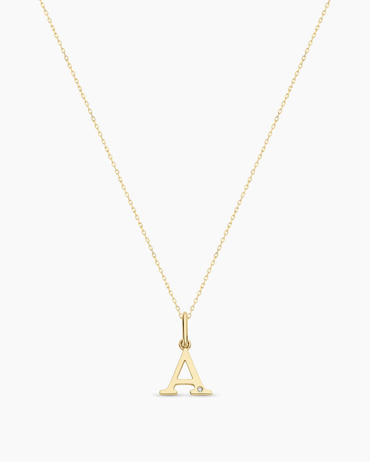 Diamond Vintage Alphabet Charm Necklace