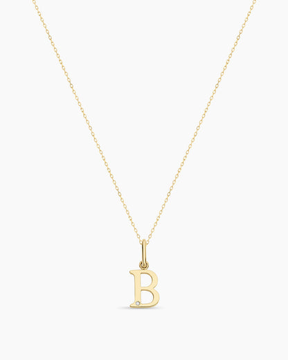 Diamond Vintage Alphabet Charm Necklace