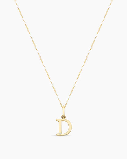Diamond Vintage Alphabet Charm Necklace