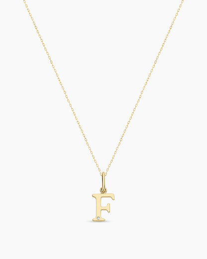 Diamond Vintage Alphabet Charm Necklace