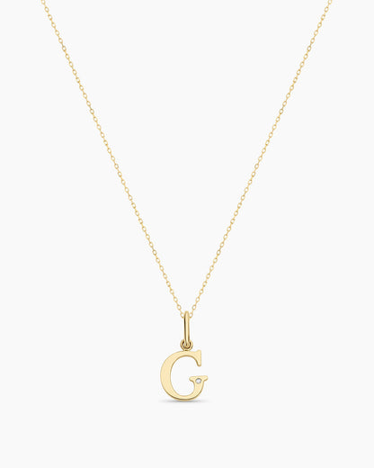 Diamond Vintage Alphabet Charm Necklace