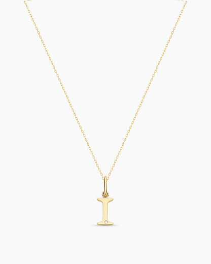 Diamond Vintage Alphabet Charm Necklace
