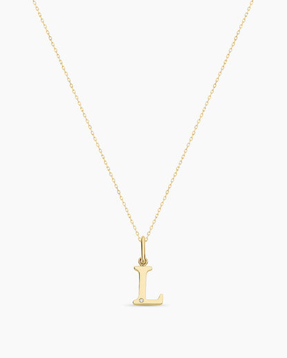 Diamond Vintage Alphabet Charm Necklace