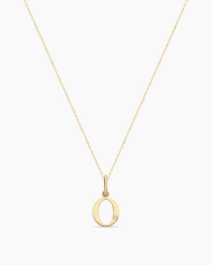 Diamond Vintage Alphabet Charm Necklace