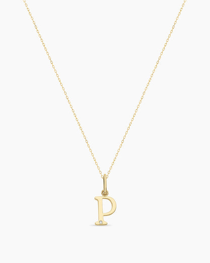 Diamond Vintage Alphabet Charm Necklace