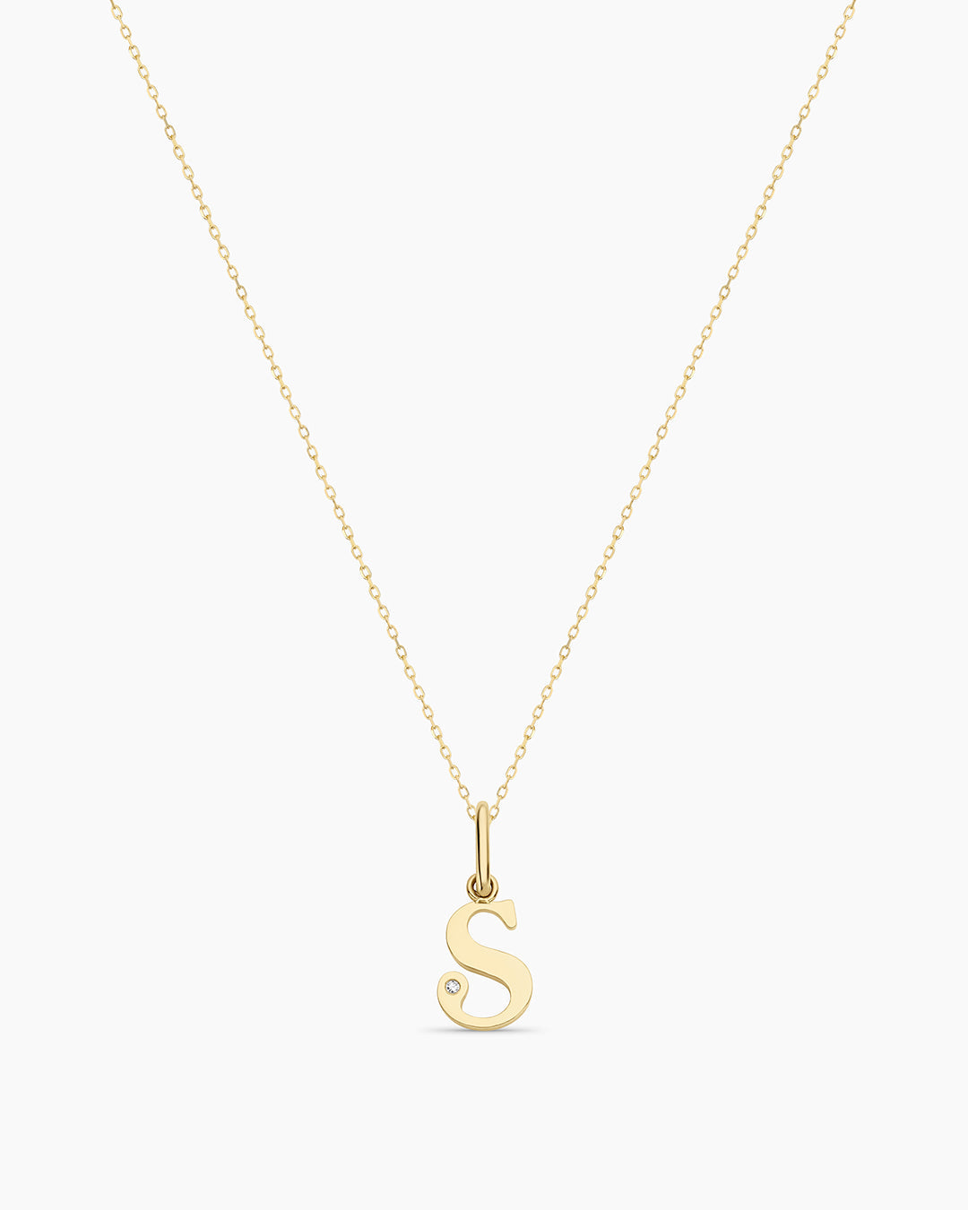 Diamond Vintage Alphabet Charm Necklace