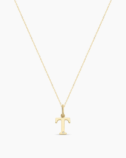 Diamond Vintage Alphabet Charm Necklace