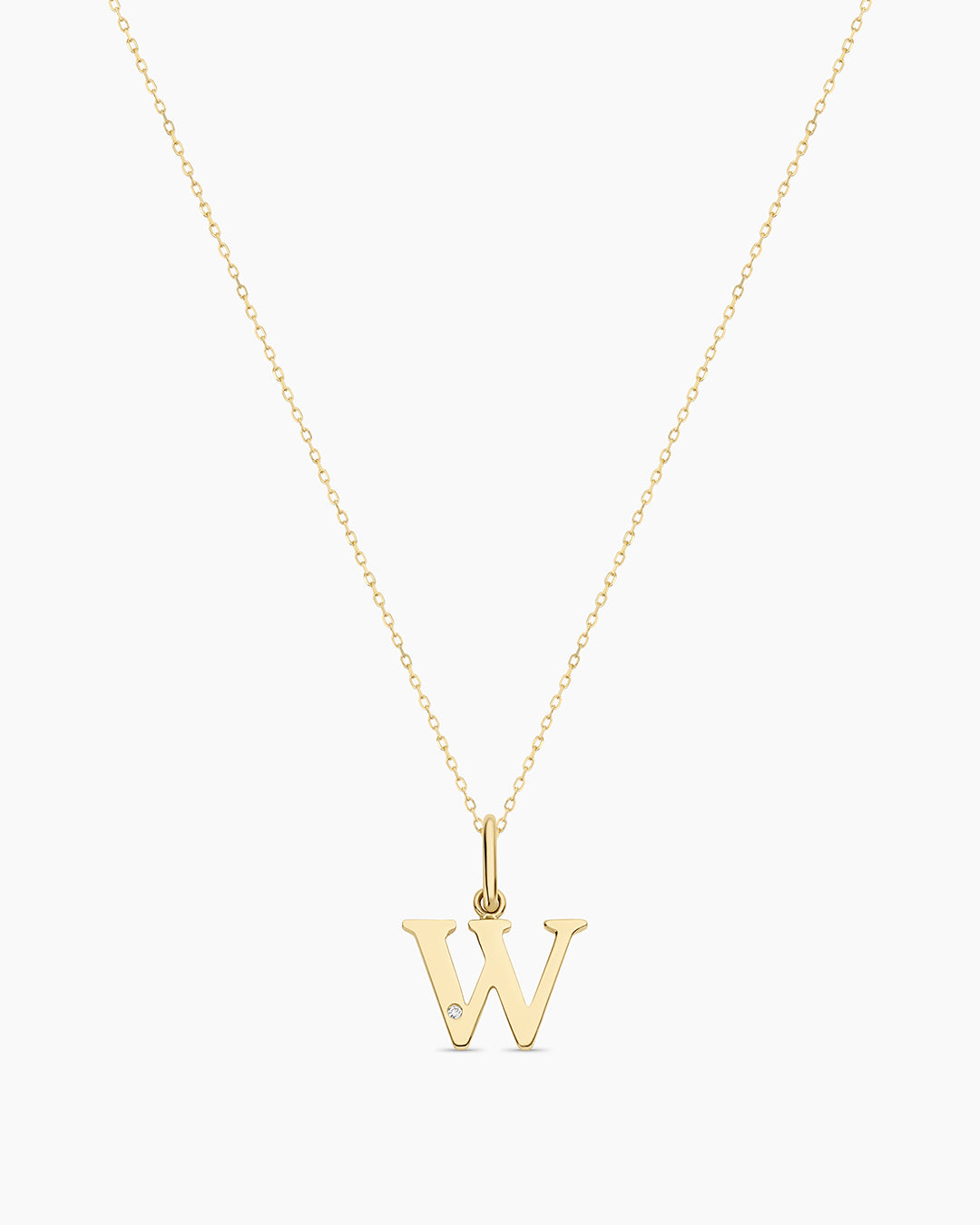 Diamond Vintage Alphabet Charm Necklace