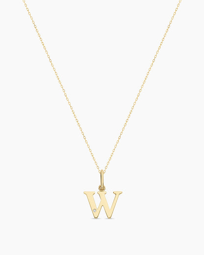 Diamond Vintage Alphabet Charm Necklace