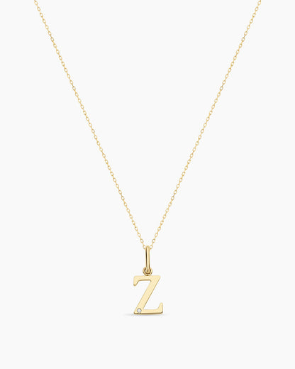 Diamond Vintage Alphabet Charm Necklace